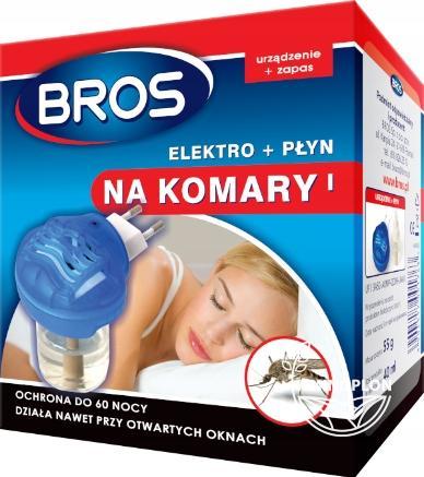 BROS Elektro + płyn na komary - najwygodniejsza metoda ochrony włącz i zapomnij