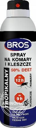 BROS spray na komary i kleszcze 50% DEET (tropikalny)