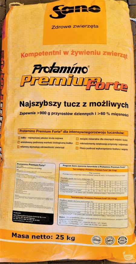 SANO Protamino Premium Forte 25kg – najszybszy tucz – materiał paszowy