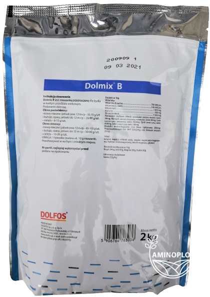 DOLFOS Dolmix B 2kg – witaminy dla bydła – materiał paszowy
