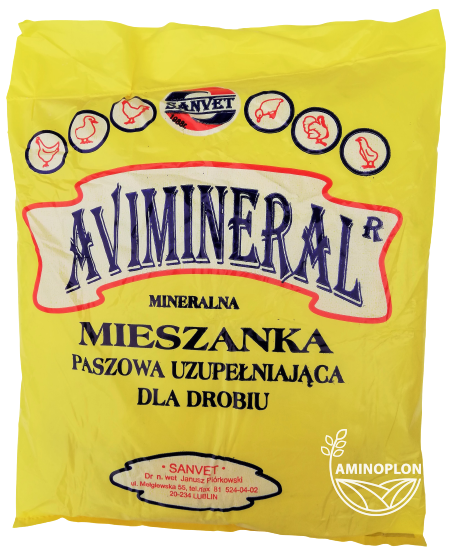 SANVET Avimineral 2kg – mineralna mieszanka paszowa uzupełniająca dla drobiu materiał paszowy