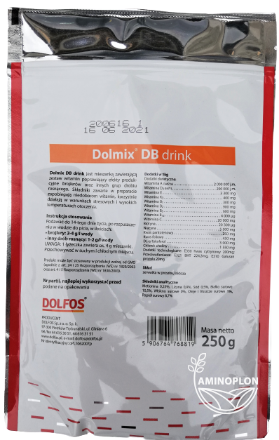 DOLFOS Dolmix DB Drink – drink odżywczy witaminy w formie pitnej / witaminy pitne dla brojlerów