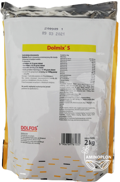 DOLFOS Dolmix S 2kg - witaminy dla trzody chlewnej - materiał paszowy