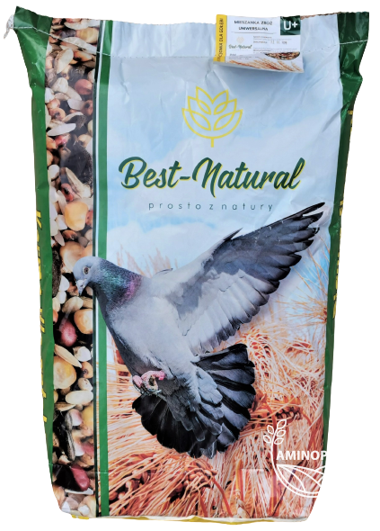 BEST NATURAL Mieszanka zbóż dla Gołębi uniwersalna U+ 20kg