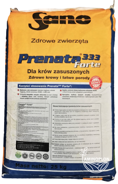 SANO Prenata 333 Forte 25kg – mieszanka mineralna dla krów zasuszonych – materiał paszowy
