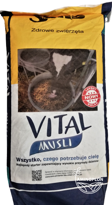 SANO Vital Musli 20kg - lekkostrawna smaczna mieszanka dla cieląt - materiał paszowy