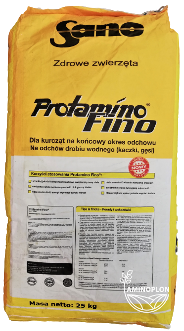 SANO Protamino Fino 25kg – premiks dla kurcząt i drobiu wodnego – materiał paszowy