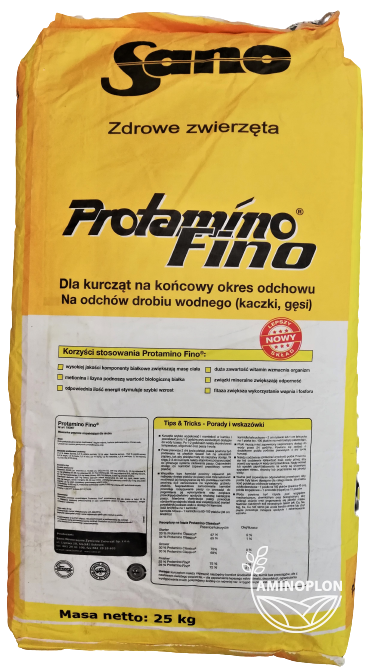 SANO Protamino Fino 25kg - premiks dla kurcząt i drobiu wodnego - materiał paszowy