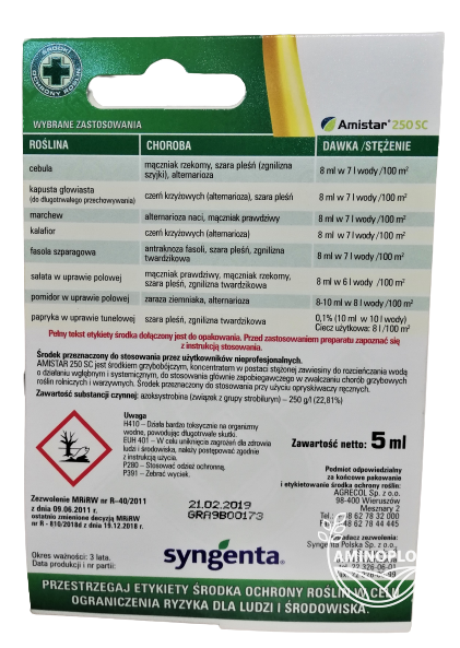 SYNGENTA Amistar (250SC) - na szarą pleśń, mączniaka, rdzę