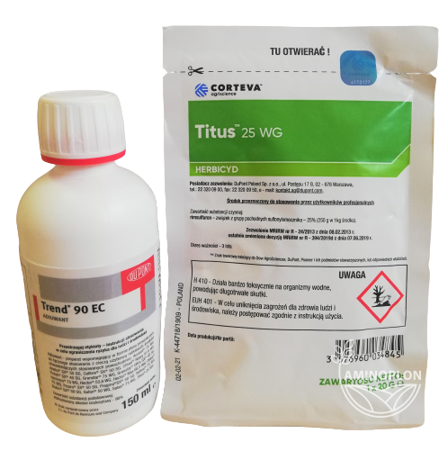 CORTEVA Titus (25WG) + adiuwant - na chwasty jednoliścienne w uprawie kukurydzy, ziemniaka, pomidora