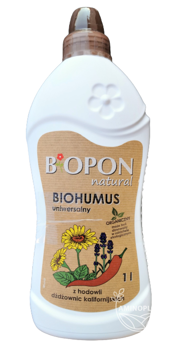 BIOPON Natural Biohumus Uniwersalny 1L – poprawia właściwości gleby, wzbogaca w składniki pokarmowe
