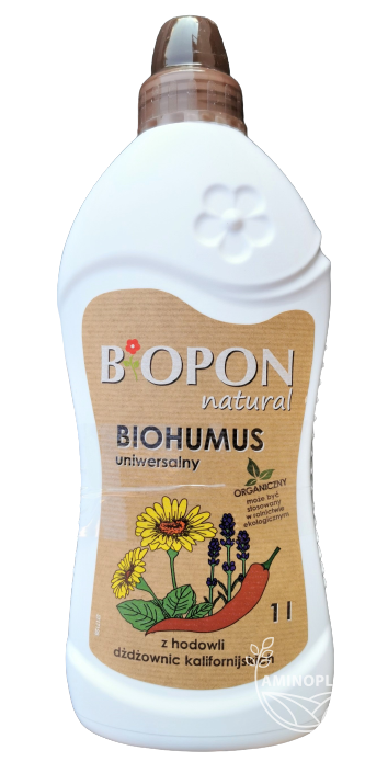 BIOPON Natural Biohumus Uniwersalny 1L - poprawia właściwości gleby, wzbogaca w składniki pokarmowe