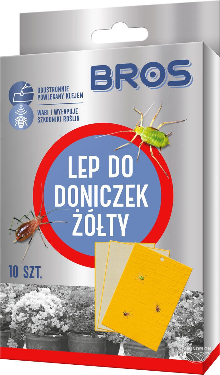 BROS Lep do doniczek żółty 10szt - pułapka klejowa na owady żerujące na roślinach