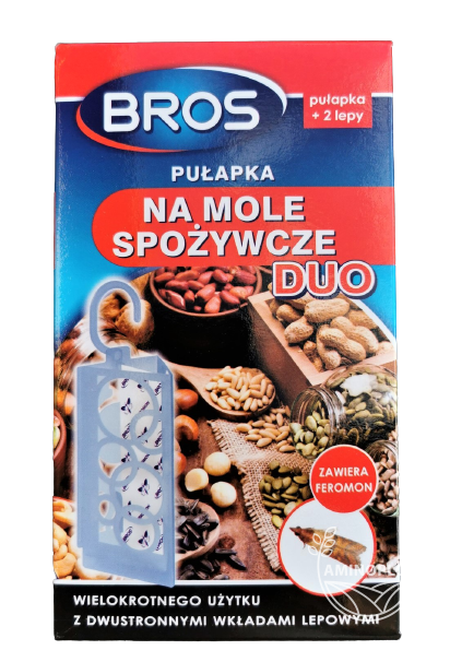 BROS Pułapka na mole spożywcze DUO + 2 lepy