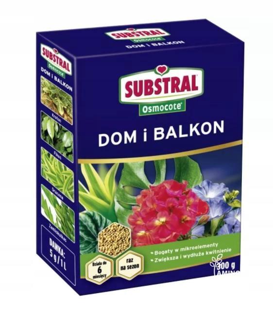 SUBSTRAL Osmocote Dom i Balkon 300g - nawóz wieloskładnikowy do roślin domowych (również fikus, dracena) balkonowych i ogrodowych
