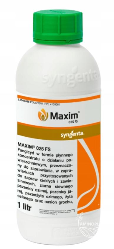 SYNGENTA Maxim (025FS) – do zaprawiania zbóż oraz nasion grochu fasoli bobiku łubinu peluszki soczewicy ciecierzycy słonecznika i soi – 1L