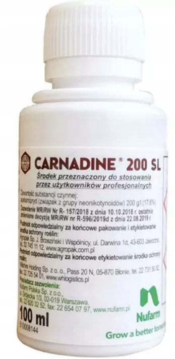 NUFARM Carnadine (200 SL) – koncentrat acetamiprydu na szkodniki ziemniaka, rzepaku i jabłoni m.in.: stonka, chowacz, słodyszek