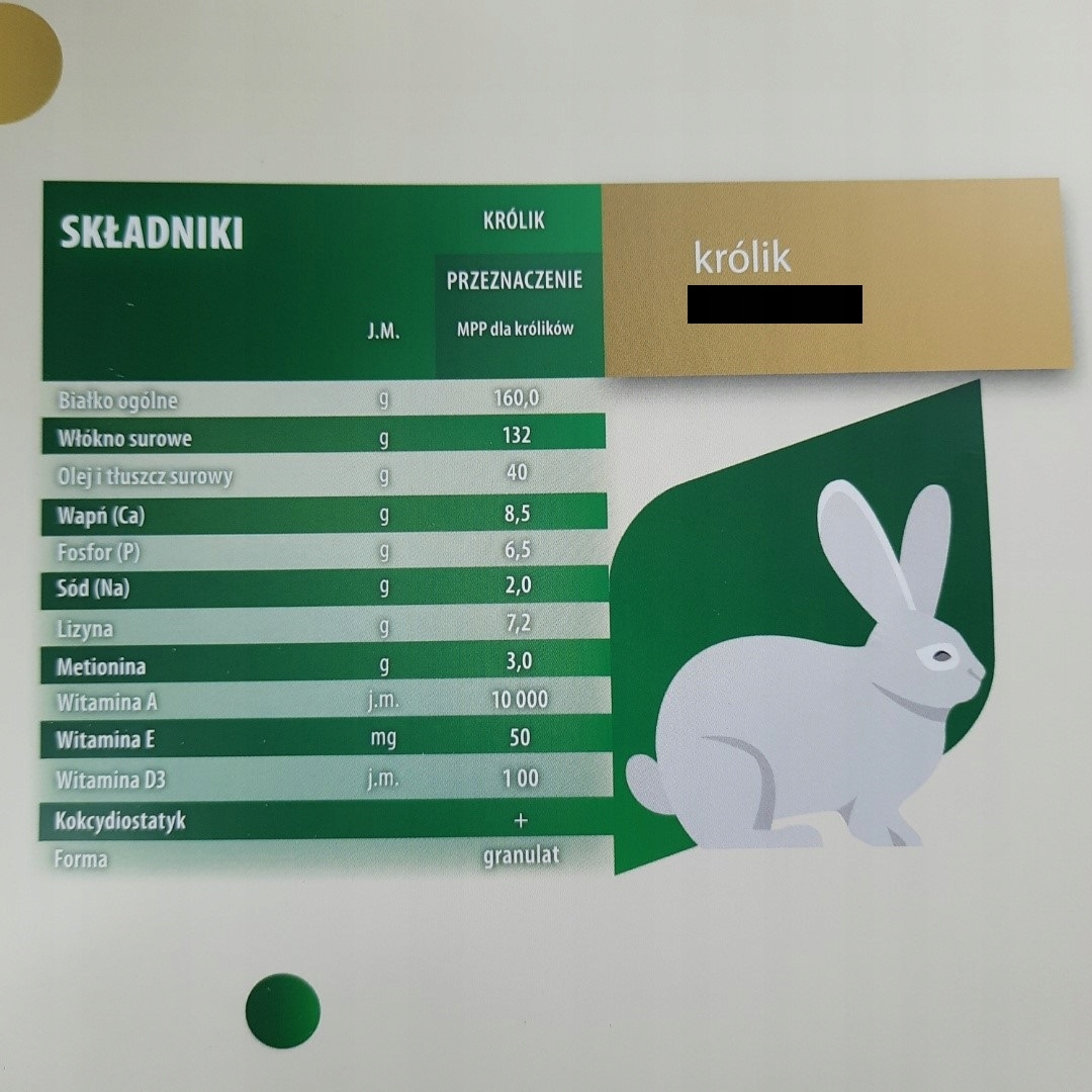 EKOPLON Królik - Mieszanka paszowa dla królików z dodatkiem na kokcydiozę, zapewniająca szybki wzrost 20kg