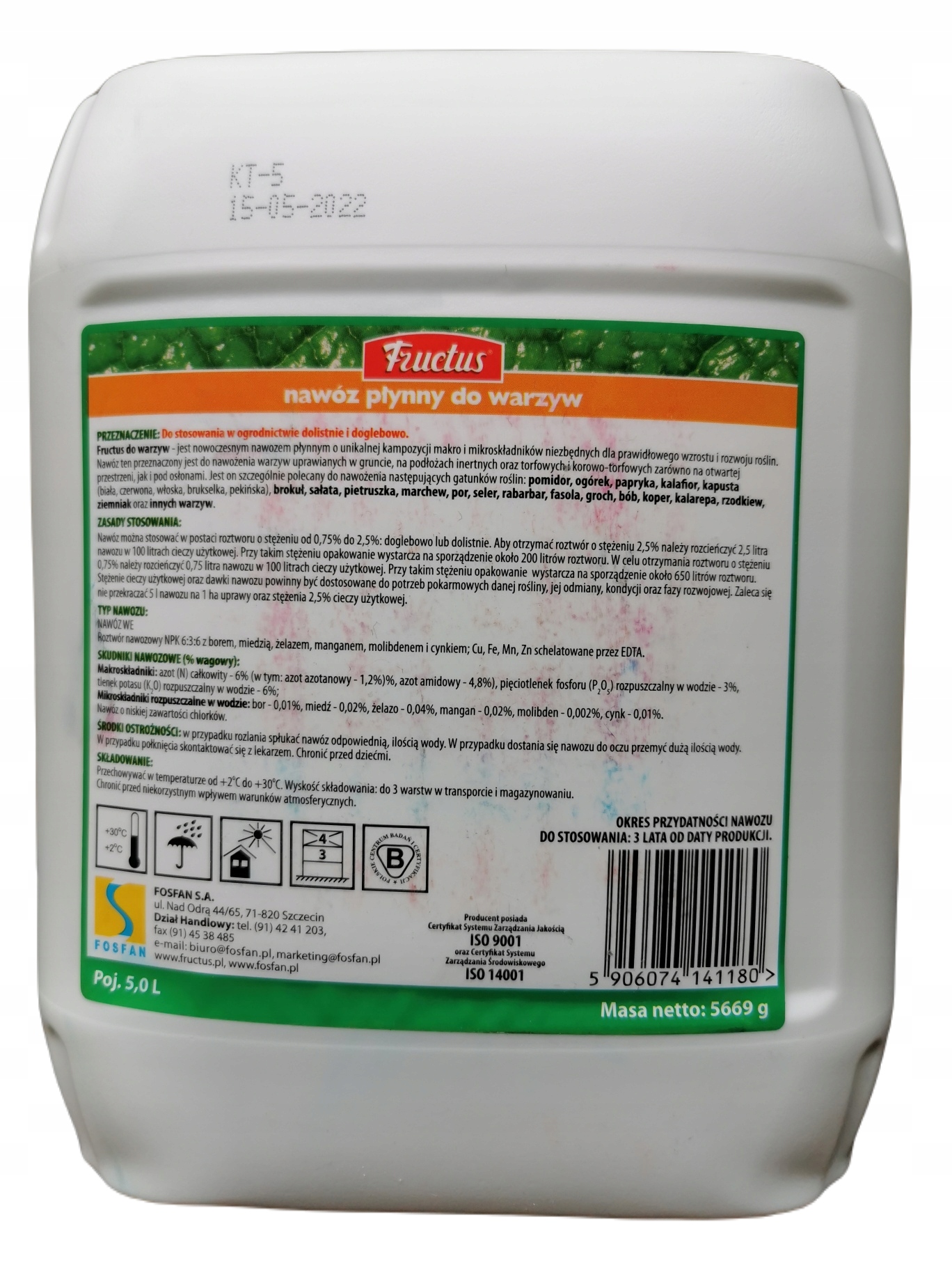FRUCTUS Płynny nawóz do warzyw i owoców uniwersalny koncentrat NPK do upraw na wszystkich podłożach