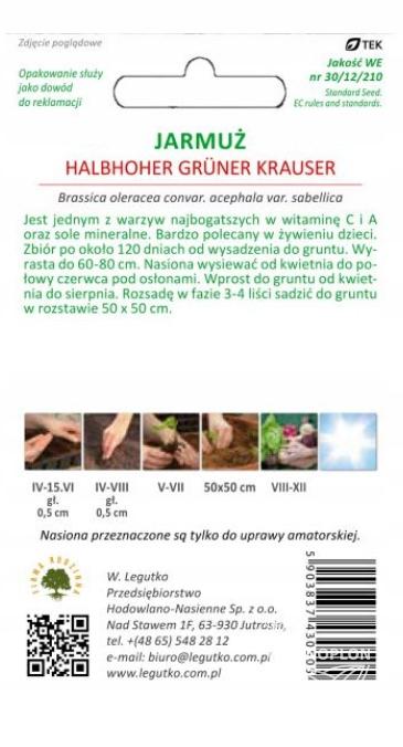 LEGUTKO Jarmuż zielony Halbhoher Gruner Krauser 1g