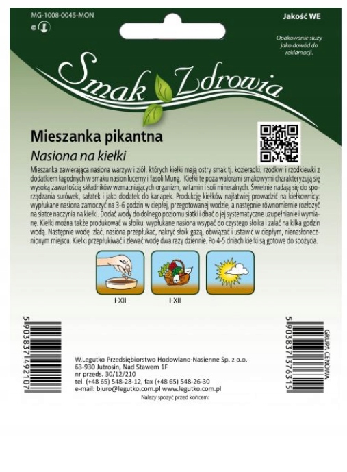 LEGUTKO Nasiona na kiełki Mieszanka pikantna 30g