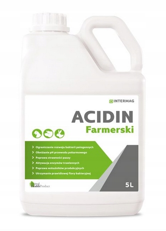 INTERMAG Acidin Farmerski – wieloskładnikowy zakwaszacz przewodu pokarmowego dla wszystkich zwierząt gospodarskich *mat paszowy*
